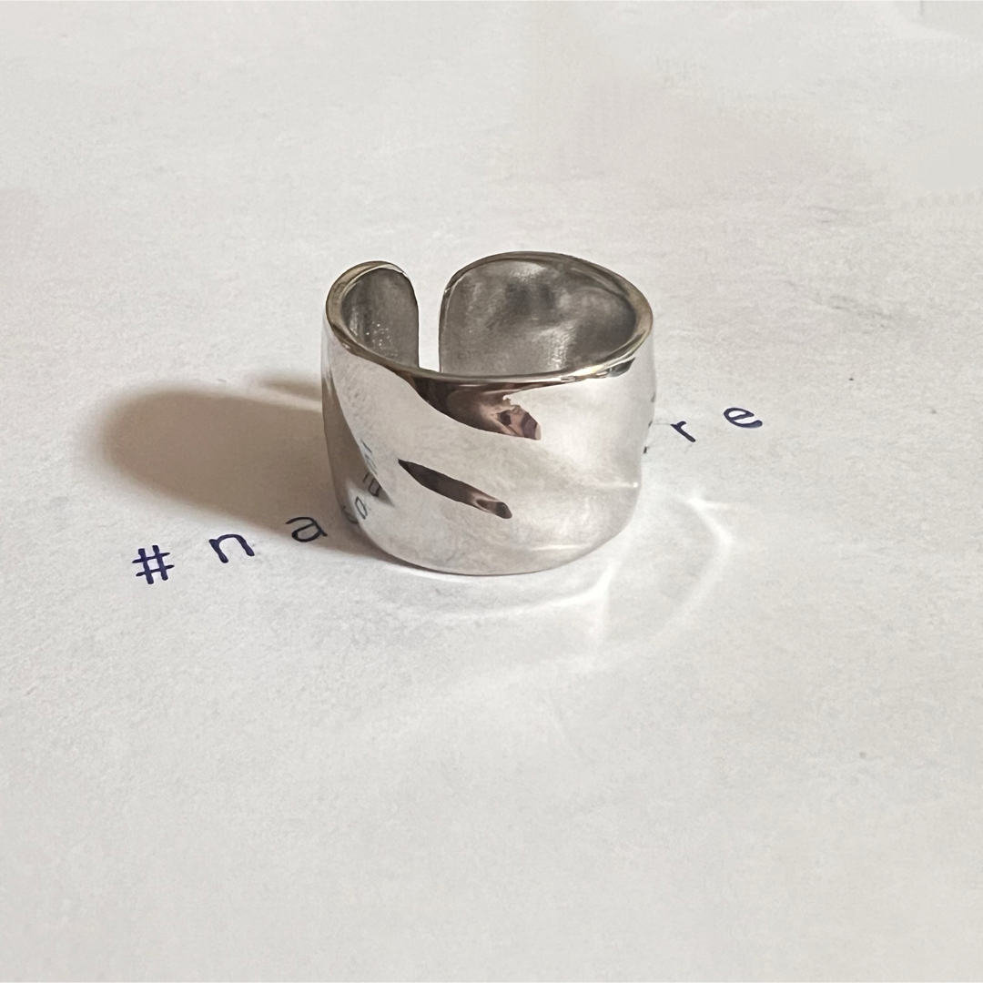 シルバーリング 925 銀 さざなみ スムース ワイドウェーブ 幅広 韓国 指輪 メンズのアクセサリー(リング(指輪))の商品写真