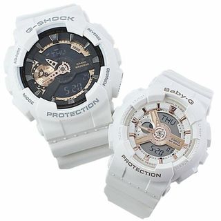 カシオ(CASIO)のGショック ペア カシオ 腕時計 防水 ペアウォッチ G-SHOCK×BABY-G ジーショック×ベビージー 白 ホワイト 年 彼氏 彼女 夫婦 １年結婚お祝い 防水 壊れない腕時計 一緒に使える(腕時計(アナログ))