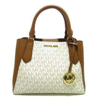 マイケルコース(Michael Kors)のMICHAEL KORS(マイケルコース) ハンドバッグ美品  キンバリー スモール サッチェル 35F9GKFS1V ブラウン×白 レザー(ハンドバッグ)