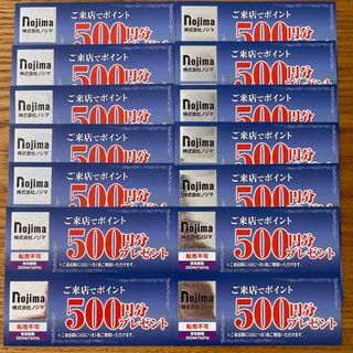 ノジマ　株主優待　500ポイント券　24枚　12000円分(ショッピング)