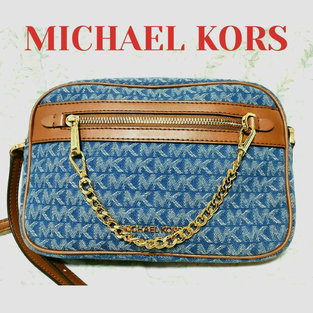 MICHAEL KORS デニムショルダーバッグ 　MKシグネチャー総柄 | フリマアプリ ラクマ