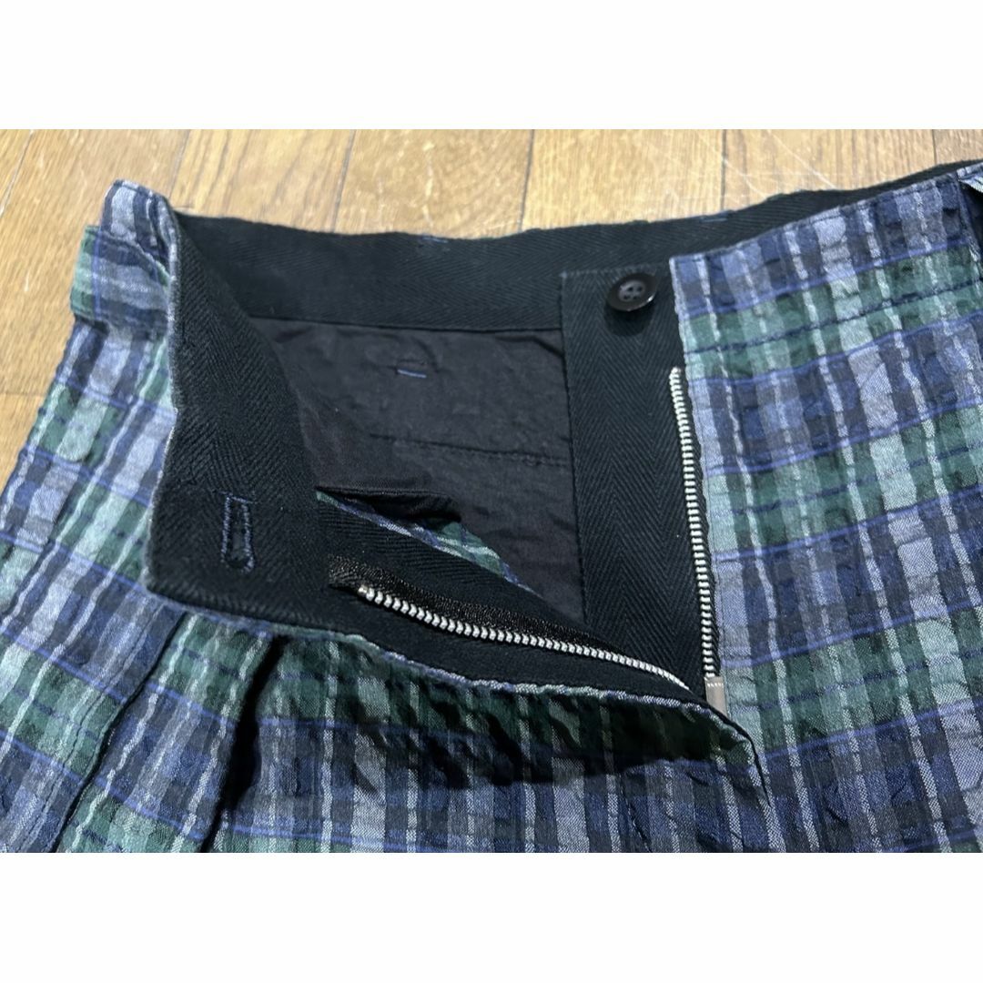 sacai(サカイ)の＊サカイ sacai シワ加工 ベルト付き チェック ショートパンツ 2 メンズのパンツ(ショートパンツ)の商品写真