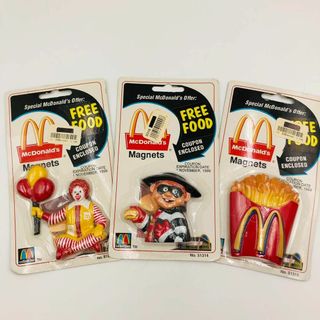 マクドナルド(マクドナルド)のマクドナルド マグネット ドナルド・ハンバーグラー・ポテト 3個セット(キャラクターグッズ)