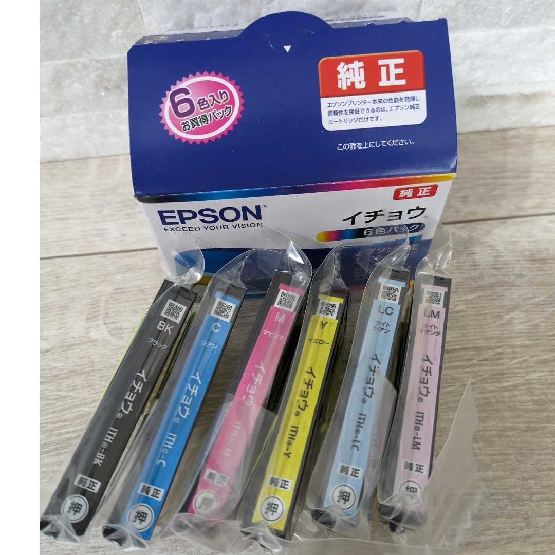 EPSON(エプソン)の【純正】EPSONエプソン インクカートリッジ6色パック ITH-6CL インテリア/住まい/日用品のオフィス用品(その他)の商品写真