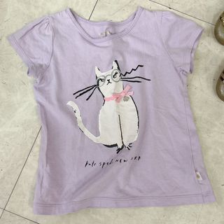 ケイトスペードニューヨーク(kate spade new york)の KATE SPADE new York 110cm Tシャツ 紫 猫 高級(Tシャツ/カットソー)