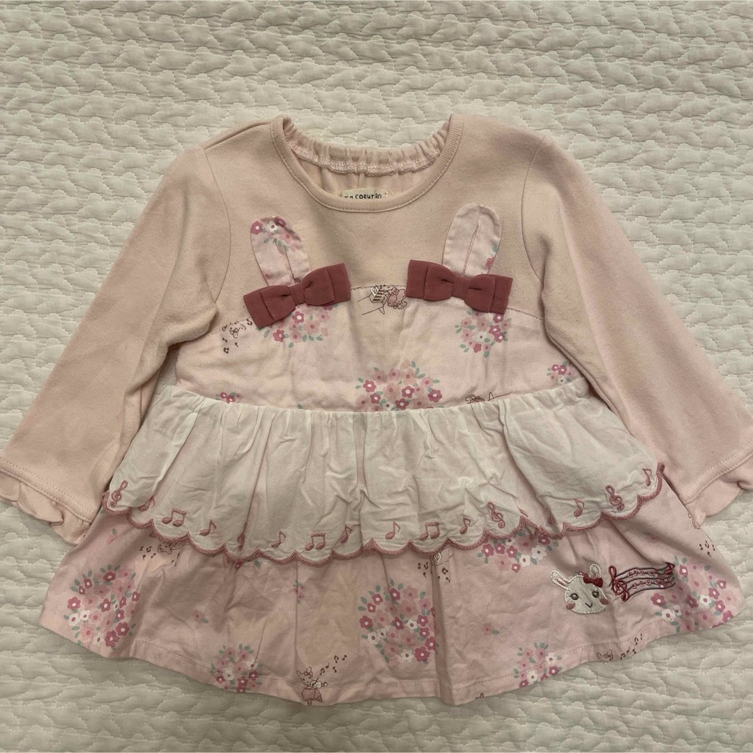 coeur a coeur(クーラクール)の【美品✨】クーラクール　チュニック　音符　80cm キッズ/ベビー/マタニティのベビー服(~85cm)(シャツ/カットソー)の商品写真