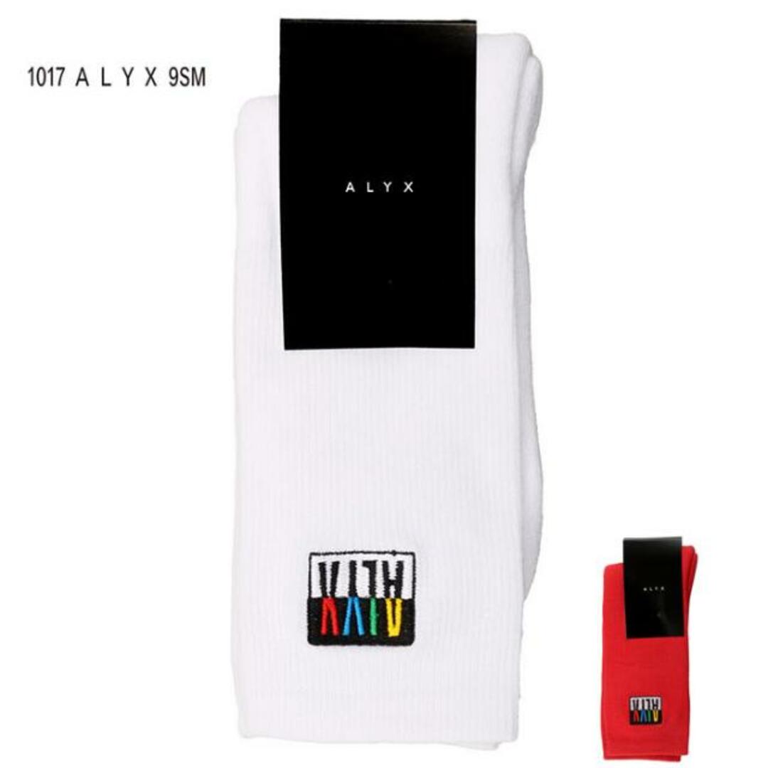 【メール便】【2色】アリクス メンズ ロゴ ソックス 靴下 ALYX Socks AAUSS0014 007 / AAUSS0014 033 ホワイト レッド otr2350 1.ホワイト メンズのレッグウェア(ソックス)の商品写真