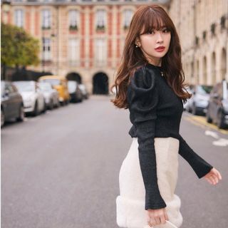 ハーリップトゥ(Her lip to)のherlipto Volume-Sleeve Glitter Knit Top(ニット/セーター)