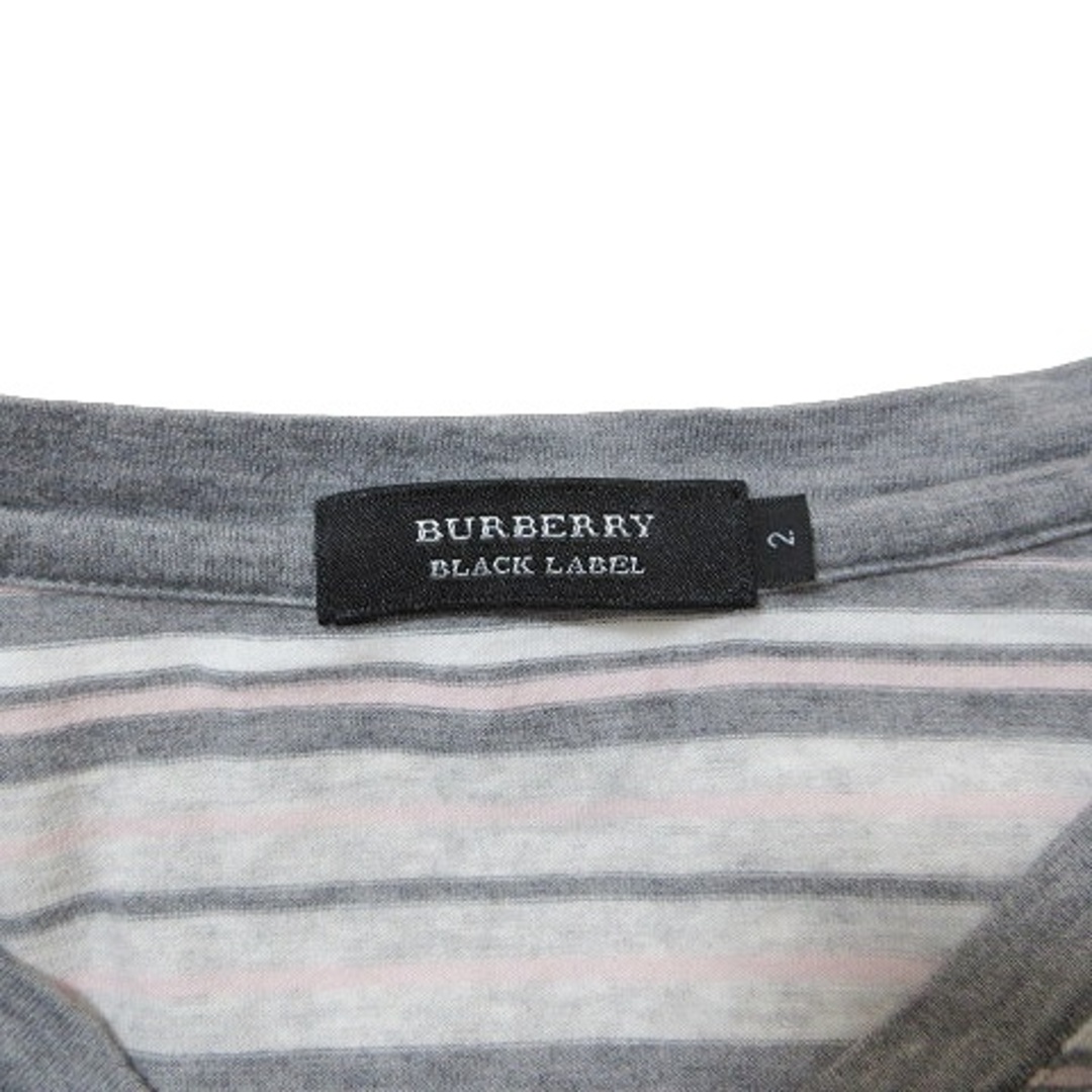 BURBERRY BLACK LABEL(バーバリーブラックレーベル)のバーバリーブラックレーベル Tシャツ カットソー 半袖 ボーダー 2 ■GY01 メンズのトップス(Tシャツ/カットソー(半袖/袖なし))の商品写真