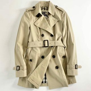 バーバリー(BURBERRY)の8e26 《美品》 英国製 BURBERRY バーバリー THE SANDRINGHAM ショート丈 トレンチコート ベルテッドコート 裏地ノバチェック 38 Ｍ 正規品(トレンチコート)