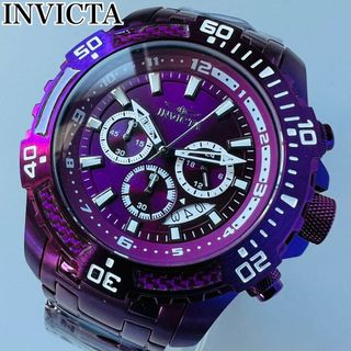 インビクタ(INVICTA)のインビクタ 腕時計 メンズ 新品 クォーツ 専用ケース パープル 紫クロノグラフ(腕時計(アナログ))