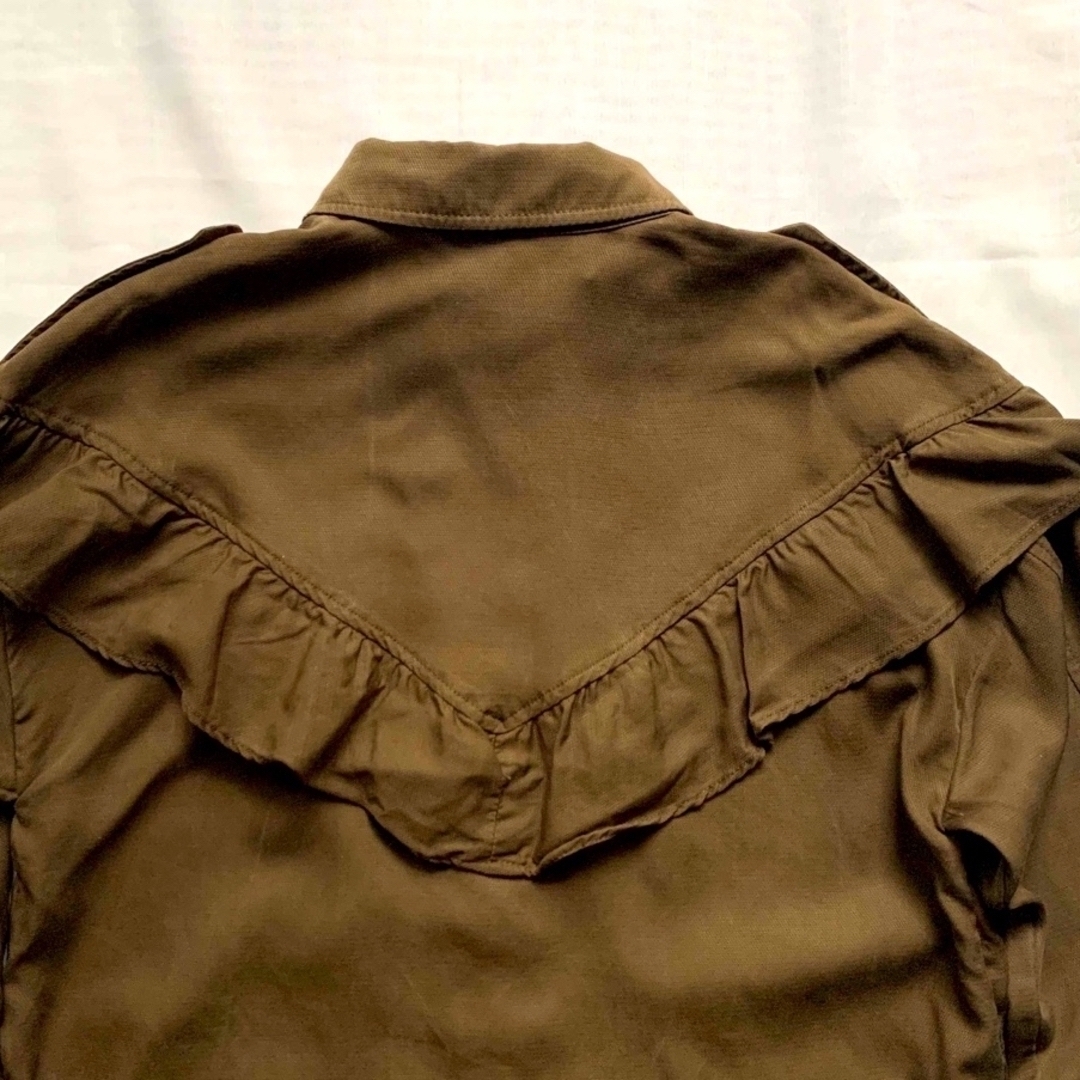 ZARA(ザラ)のZARA TRF OUTERWEAR   ♡ フリル　ミリタリーシャツジャケット レディースのジャケット/アウター(ミリタリージャケット)の商品写真