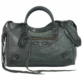 バレンシアガバッグ(BALENCIAGA BAG)の本物 バレンシアガ BALENCIAGA ザ シティ 2WAY ショルダーバッグ ハンドバッグ レザー ブラック 115748 The City バッグ 中古(ショルダーバッグ)