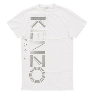 ケンゾー(KENZO)の【2色】Kenzo Robe F862RO868985 01 / F862RO868985 99 ケンゾー レディース ロングTシャツ ワンピース 半袖 ホワイト ブラック ロゴ(otr2479) 1.ホワイト(ミニワンピース)