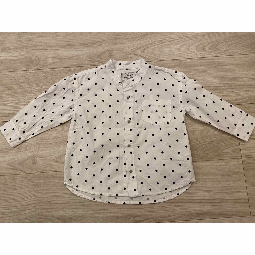 cloudy fine letter／ドットシャツ キッズ/ベビー/マタニティのキッズ服男の子用(90cm~)(ブラウス)の商品写真