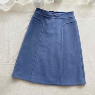 ❤️良品❤️ピアッツァセンピオーネ　ウールスカート　フレア　イタリア製　青ブルー(ひざ丈スカート)