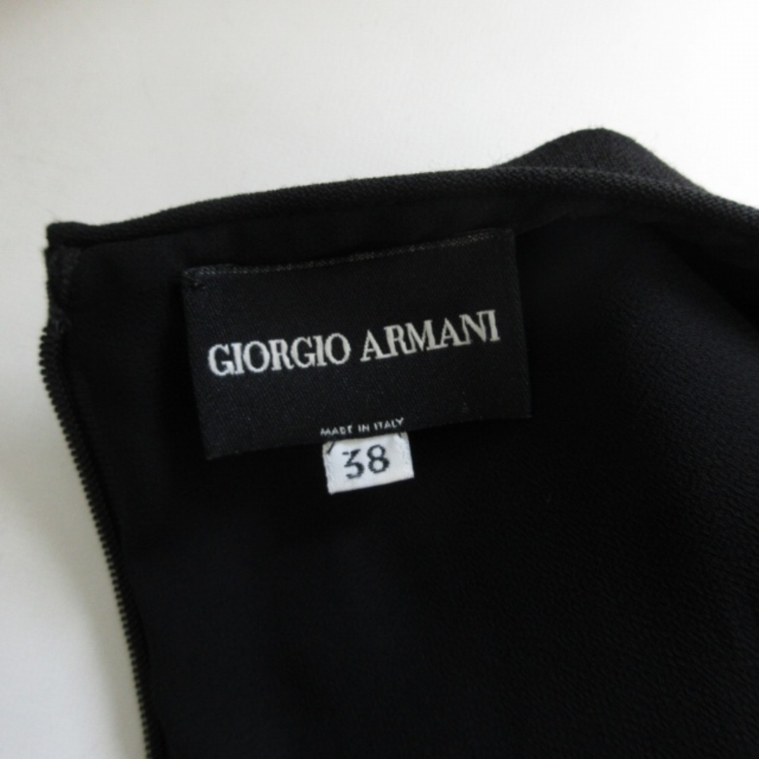 Giorgio Armani(ジョルジオアルマーニ)のジョルジオアルマーニ セミフレアワンピース ドレス ストレッチ有 ひざ丈 黒 M レディースのワンピース(ひざ丈ワンピース)の商品写真