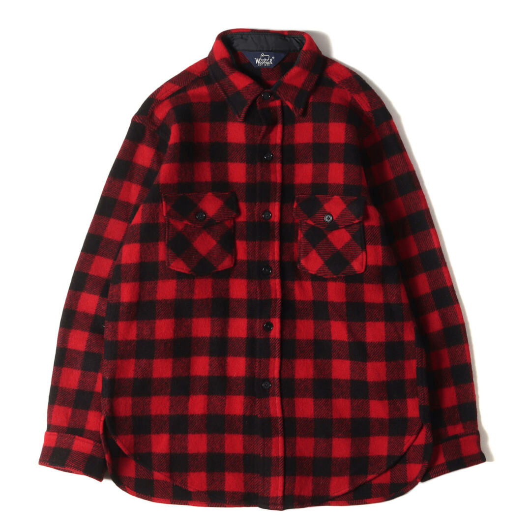 WOOLRICH(ウールリッチ)のWoolRich ウールリッチ シャツ サイズ:記載なし(M位) 80s バッファローチェック ウール 長袖シャツ レッド ブラック 赤黒 80年代 ヴィンテージ 古着 トップス カジュアルシャツ【メンズ】【中古】 メンズのトップス(シャツ)の商品写真