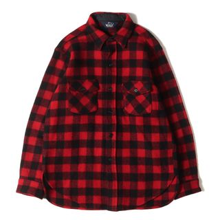 ウールリッチ(WOOLRICH)のWoolRich ウールリッチ シャツ サイズ:記載なし(M位) 80s バッファローチェック ウール 長袖シャツ レッド ブラック 赤黒 80年代 ヴィンテージ 古着 トップス カジュアルシャツ【メンズ】【中古】(シャツ)