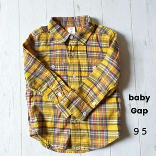 ベビーギャップ(babyGAP)のベビーギャップ　コットンシャツ　チェック　９５　綿100(ブラウス)