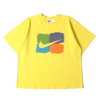 NIKE ナイキ Tシャツ サイズ:L 90s スウッシュ クルーネック 半袖Tシャツ イエロー 90年代 vintage ヴィンテージ 古着 トップス カットソー【メンズ】【中古】(Tシャツ/カットソー(半袖/袖なし))