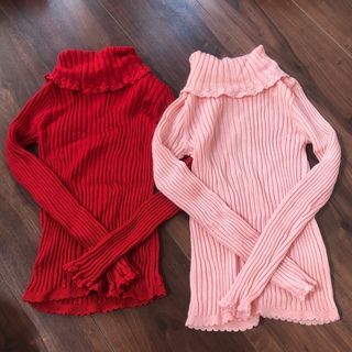 シャーリーテンプル(Shirley Temple)のシャーリーテンプル⭐︎ハイネック110赤120ピンク2枚セット長袖カットソー(Tシャツ/カットソー)