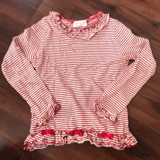 シャーリーテンプル(Shirley Temple)のシャーリーテンプル⭐︎ボーダーりぼんカットソー120 110日本製(Tシャツ/カットソー)
