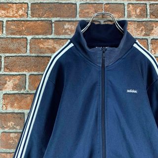 アディダス(adidas)の【即完売】アディダス　ワンポイント　スリーブライン　ネイビー　トラックジャケット(ジャージ)