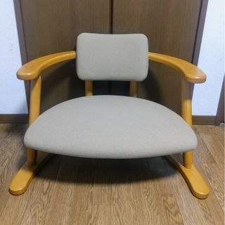 【美品】無限工房　福竹産業　かに座椅子　ローチェア(座椅子)