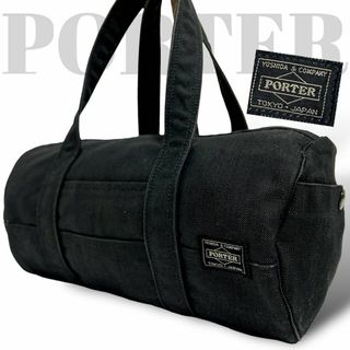 ポーター(PORTER)の美品　ポーター 吉田カバン ミニボストンバッグ スモーキー　キャンバス　黒(ボストンバッグ)