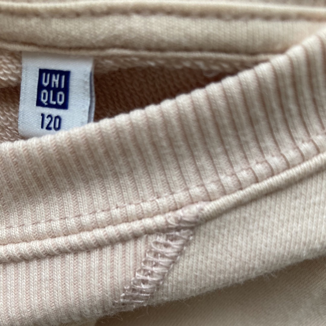 MUJI (無印良品)(ムジルシリョウヒン)のピンクスウェット120 レギンスパンツ110 セット　UNIQLO 無印 キッズ/ベビー/マタニティのキッズ服女の子用(90cm~)(Tシャツ/カットソー)の商品写真