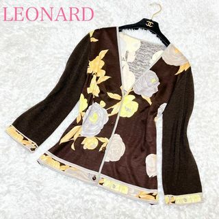 LEONARD - 極美品 LEONARD レオナール 花柄 人物 ブラック 華やかの