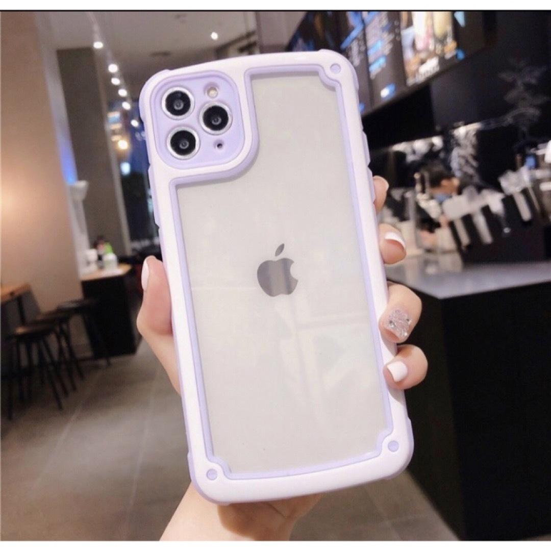 【iPhone11pro】パープル iPhoneケース シンプル フレーム  スマホ/家電/カメラのスマホアクセサリー(iPhoneケース)の商品写真