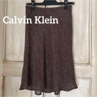 カルバンクライン(Calvin Klein)のCalvin Klein ひざ丈 フレアースカート ドット Sサイズ(ひざ丈スカート)