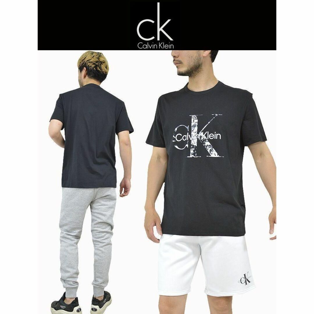 Calvin Klein(カルバンクライン)の新品 CALVIN KLEIN カルバン・クライン モノグラム 半袖Tシャツ 黒 メンズのトップス(Tシャツ/カットソー(半袖/袖なし))の商品写真