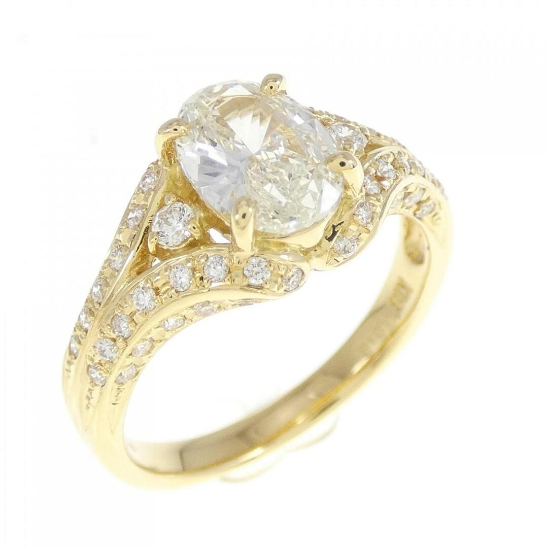 【リメイク】K18YG ダイヤモンド リング 1.018CT J VS1 オーバルカット レディースのアクセサリー(リング(指輪))の商品写真