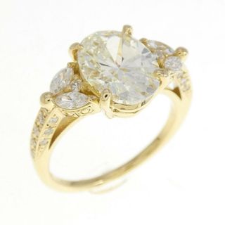 【リメイク】K18YG ダイヤモンド リング 2.502CT M SI1 オーバルカット(リング(指輪))