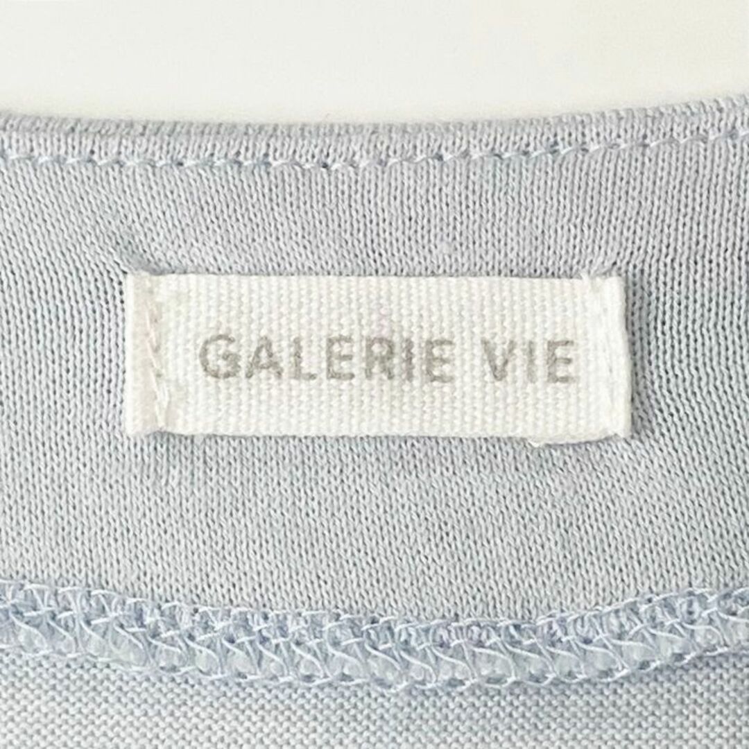 GALERIE VIE(ギャルリーヴィー)のGALERIE VIE　 ブルー　　パウダーコットン ボートネックプルオーバー  レディースのトップス(カットソー(長袖/七分))の商品写真