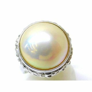 タサキ(TASAKI)の美品 田崎 TASAKI タサキ リング ■ 12号 マベパール 14ｍｍ K14 WG ホワイトゴールド 7.0g 真珠 レディース 指輪 □6A ム1000(リング(指輪))