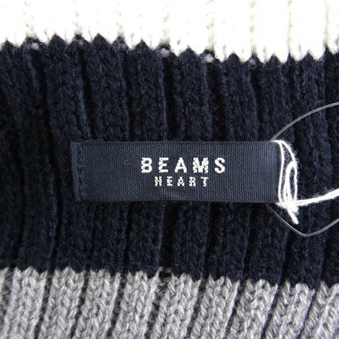 BEAMS(ビームス)の新品 ビームス ウォッシャブル ケーブル ニット マフラー 紺 白 赤 メンズのファッション小物(マフラー)の商品写真