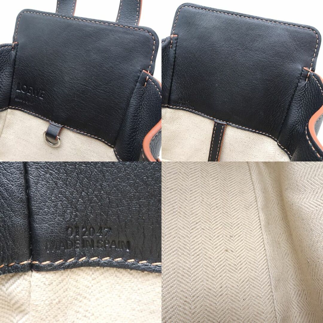 LOEWE(ロエベ)のLOEWE ロエベ ハンモック ドローストリング バッグ スモール A538Z95X09 2Way リネンxカーフ  Light Oat ライトオート Black ブラック/351045【中古】 レディースのバッグ(その他)の商品写真