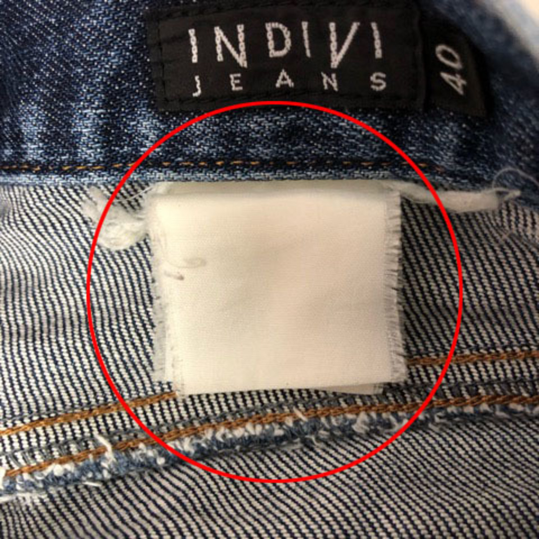 INDIVI(インディヴィ)のインディヴィ デニム ジーパン ジーンズ ストレート 40 インディゴブルー レディースのパンツ(デニム/ジーンズ)の商品写真