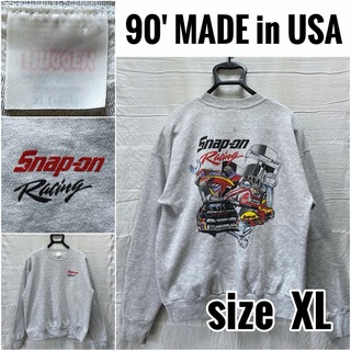 90' USA製 HUGGER スナップオン レーシング スウェット XL(スウェット)