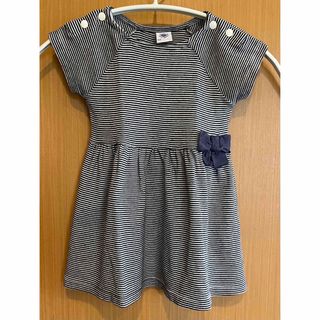 プチバトー(PETIT BATEAU)のプチバトー　ミラレ　半袖　ボーダーワンピース(ワンピース)