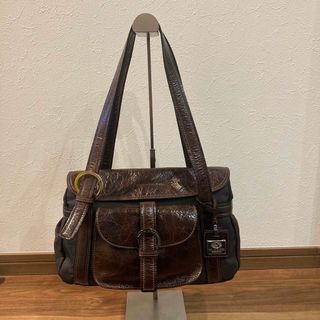 ペレボルサ(PELLE BORSA)の【極美品】pelle bolsa ペレボルサ ナイロン×レザー ハンドバッグ 肩(ハンドバッグ)