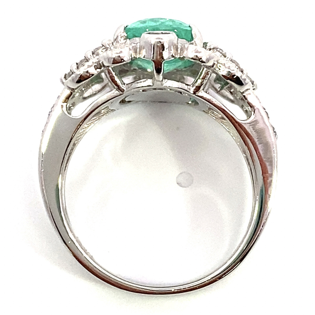 【JA-0390】Pt900 天然パライバトルマリン ダイヤモンド リング レディースのアクセサリー(リング(指輪))の商品写真