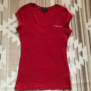 ベベ(BeBe)のbebe キャップスリーブTシャツ　赤　Mサイズ(Tシャツ(半袖/袖なし))