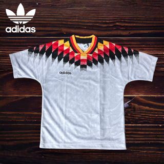 アディダス(adidas)のレア　90s ドイツ代表　アディダス　ゲームシャツ　ウェア　デサント製　Lサイズ(ウェア)