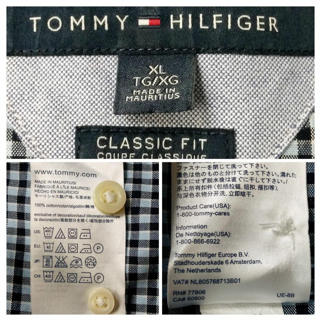 TOMMY HILFIGER(トミーヒルフィガー)のUS輸入 TOMMY HILFIGER 長袖BDシャツ シェパードチェック XL メンズのトップス(シャツ)の商品写真