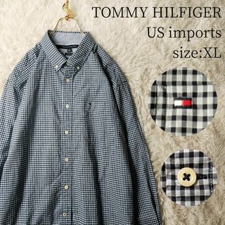 トミーヒルフィガー(TOMMY HILFIGER)のUS輸入 TOMMY HILFIGER 長袖BDシャツ シェパードチェック XL(シャツ)